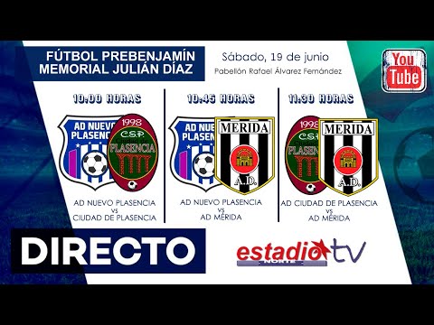 Memorial Julián Díaz (Prebenjamines): Nuevo Plasencia-Ciudad de Plasencia-Mérida (Sábado 18, 10:00)