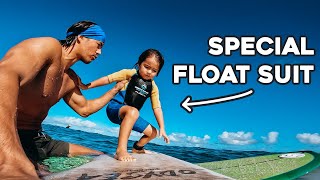 BABY'S FIRST WAVE ALONE! - Cali's 5 Yr Birthday Surprise Helicopter and Surf Lessons Wipeouts Uncut.
