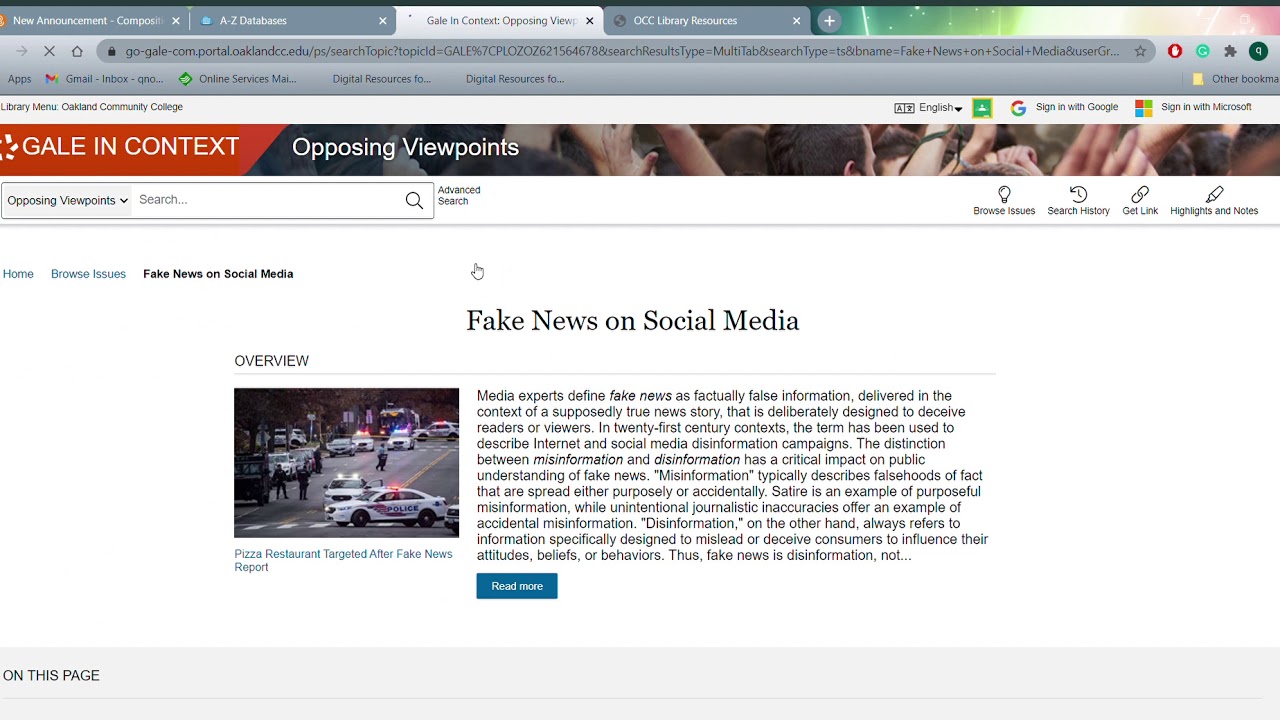 Accessing OCC Library Databases