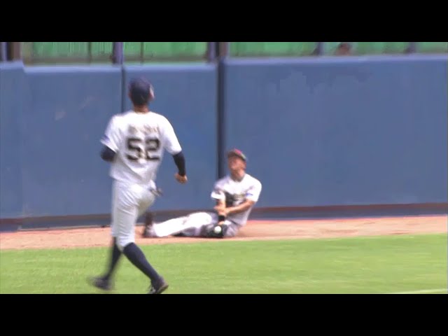 【ファーム】バファローズ・根本 見事なスライディングキャッチ!! 2018/6/26 Bs-D(ファーム)