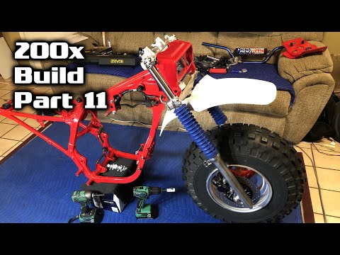 Honda ATC 200x Build - Part 11 - Assembly Steering Stem, Triple Trees, Forks, Wheel, Caliper, Rotor