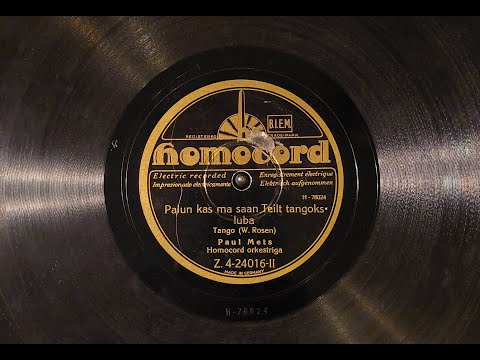 Paul Mets - Palun kas ma saan Teilt tangoks luba (1930)
