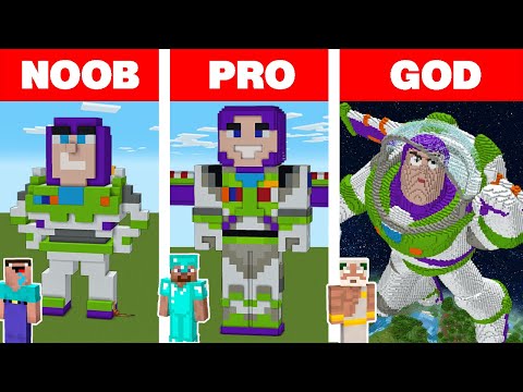 Scorpy - Minecraft NOOB vs PRO vs GOD: BUZZ LIGHTYEAR HOUSE BUILD CHALLENGE / Animation
