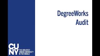 CUNY Schedule Builder Using DegreeWorks Audit