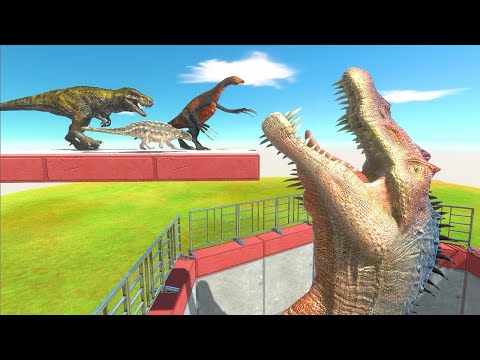 Dinosaurs Race | Who Can Jump Over Spinosaurus Head? - Animal Revolt Battle Simulator