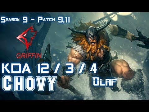 GRF Chovy OLAF vs TALIYAH Jungle - Patch 9.11 KR Ranked