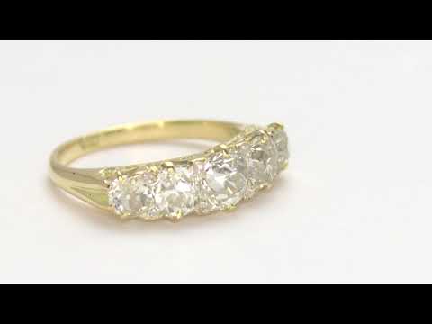 18ct Yellow Gold Five Stone Diamond Ring