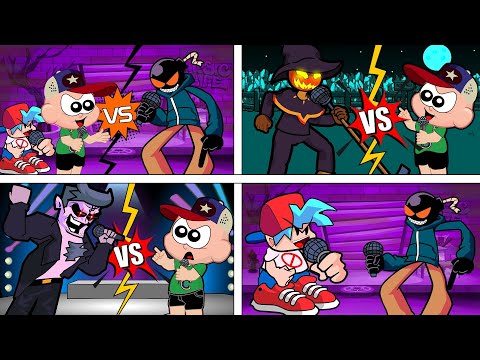 Cebolinha e Mônica em 3 Episódios de Friday Night Funkin VS Whitty, Zardy, Daddy Dearest e Boyfriend