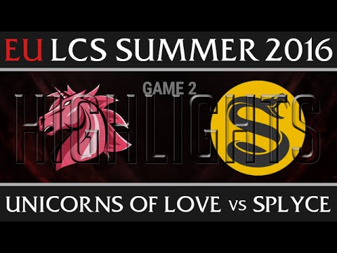 Unicorns of Love vs Splyce Game 2 Highlights, EU LCS W9D2 Summer 2016 Season 6, UOL vs SPY G2