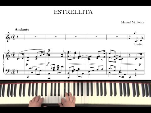 Estrellita by Manuel M Ponce (Acompañamiento de Piano / Piano Accompaniment) Partitura / Sheet Music