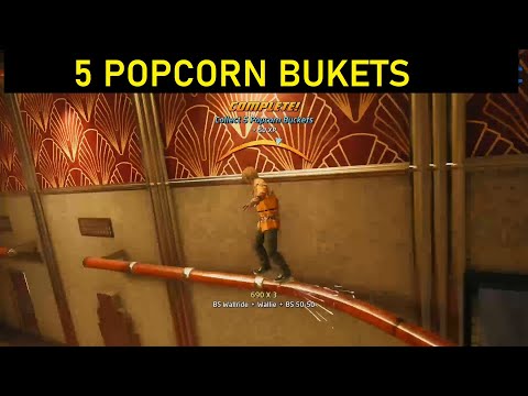 How to "Collect 5 popcorn buckets" Downtown - Tony Hawk Pro Skater ALL POPCORN BUCKET locations