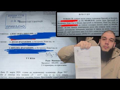 KAZNA 800.000din! Alex Nikolic TUZILA Biljanu  i Dejana Dragojevica! Mama i ja na SUDU!