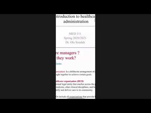 Lec. 1 | Health Management ( Dr. Ola) | Syllabus + Introduction to Healthcare Administration