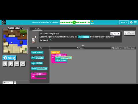 lesson 20! Functions in Minecraft-Complete Solution of Lesson 20-Express Course.