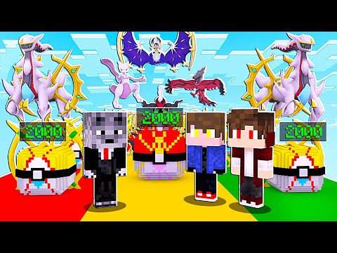 2000 LUCKY PIXELMON DO MEGA ARCEUS vs POKÉMONS LENDÁRIOS ABERTAS 𝗡𝗢 MINECRAFT!!