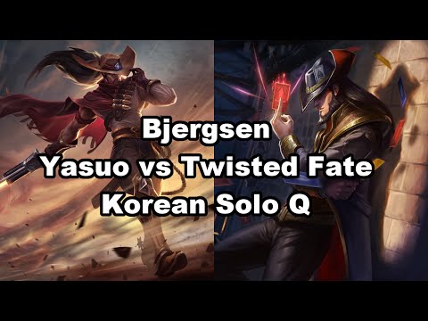 Bjergsen Yasuo vs Twisted Fate Korean Solo Q 9-2-2 Triple Kill