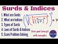SURDS AND INDICES What Are Surds What Are Indices Surds Rules Indices Rule Zero Math