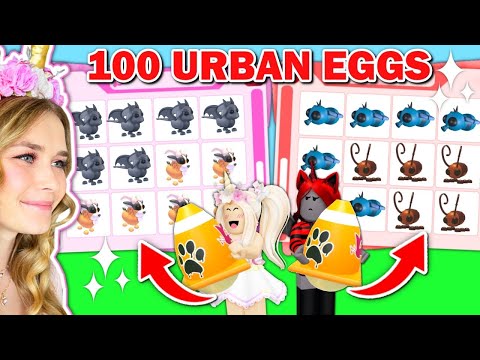 Opening 100 *NEW* Urban Eggs In Adopt Me SANNA Vs MOODY! (Roblox)