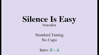 Silence is Easy - Easy Guitar (Chords and Lyrics)