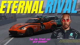 Lewis Hamilton CHEATED!! 7x champ has to cheat to win in mx5 at Laguna Seca: assetto corsa