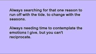 Coming Back In by Toby Lightman Lyrics!