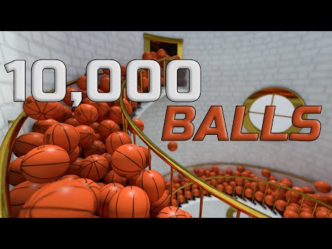 Basketball balls on spiral stair 🏀 Rigid Body simulation 3D Animation (Cinema 4D - Physical Render)