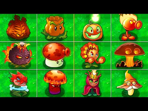 All FIRE Plants Max Level Power-Up in Plants vs Zombies 2 (PVZ2 Version 8.9.1)