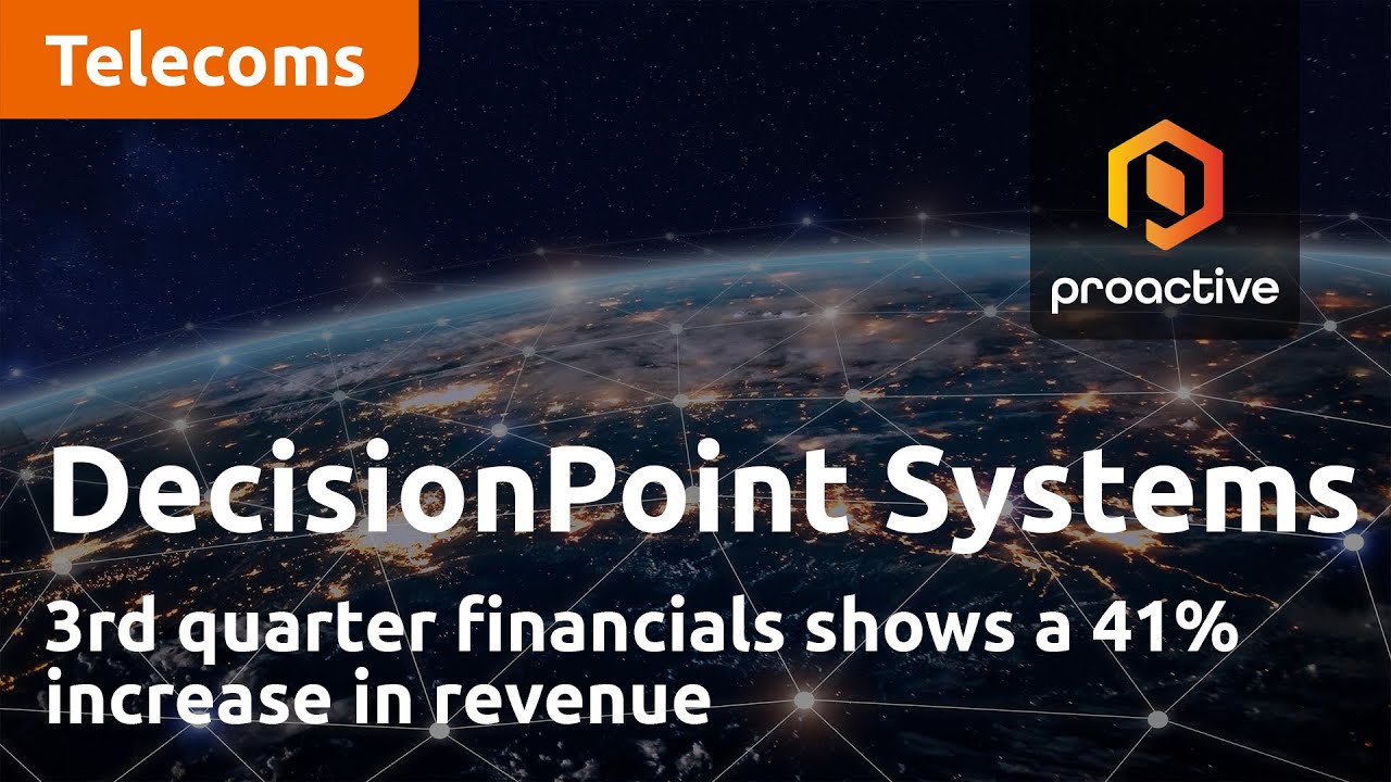 DecisionPoint Systems 3rd quarter financials shows a 41% increase in revenue