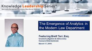 Emergence of Analytics in the Modern Law Department