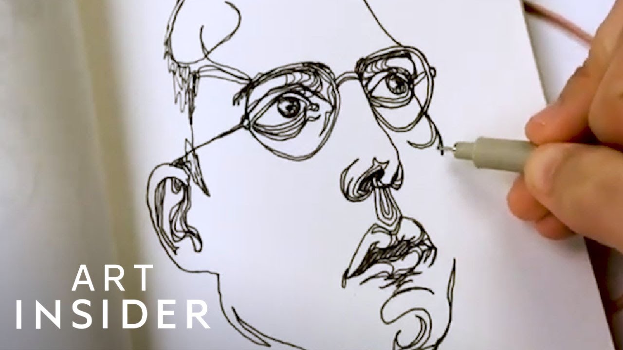 Artist Makes Drawings With One Line