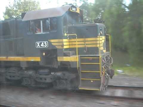 X43 on an up Grain Train racing my suburban train