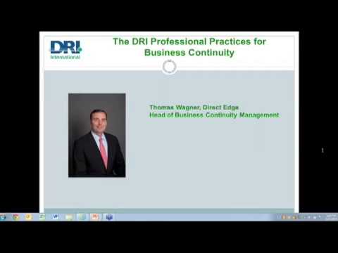 DRI Webinar Series: "DRI Professional Practices for Business Continuity"