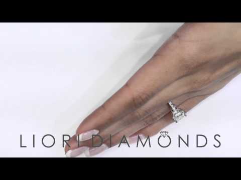 ER- 0269 - 2.02 Carat G-VS1 Certified Princess Cut Diamond Engagement Ring 18k White Gold