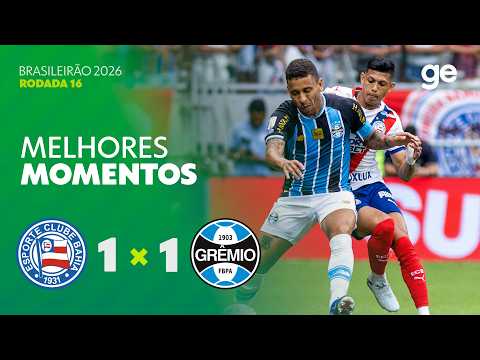 Gols e lances de Bahia x Grêmio