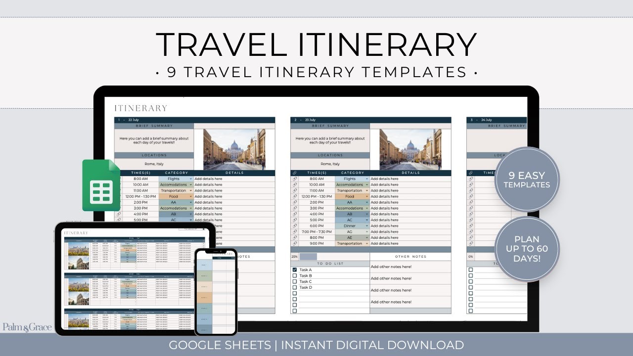 Itinerary Templates for Google Sheets - Video Tutorial