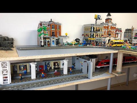 Bau einer Lego Stadt LIVE - Bahnhof unter der Stadt