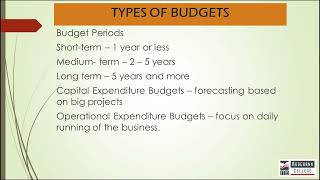 Unit 8 Budgets