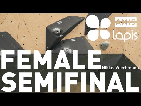 Route setting at Studio Bloc Masters 2023 - Niki setting a semi final boulder with Axis Plywood