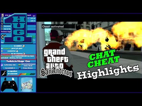 GTA San Andreas "Viewers Control the Cheats" Any% Speedrun (Highlights) (Hugo_One)