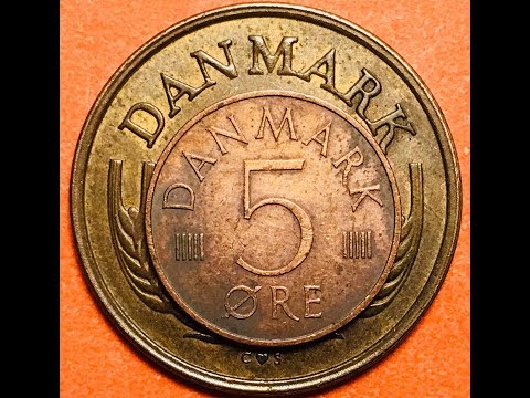 5 Ore Coins Denmark 1983 Margrethe II and Frederik IX 1968