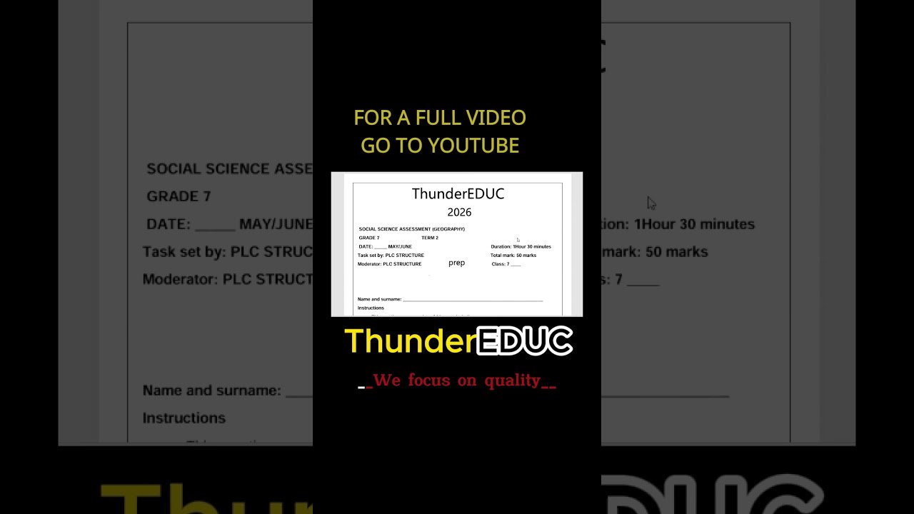 MEMO 2026, GRADE 7 SS GEOGRAPHY JUNE EXAMS GRADE 7 SOCIAL SCIENCE SS GEOGRAPHY THUNDEREDUC PREP