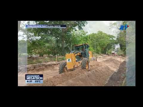 Avanza pavimentación de carretera hacia frontera El Coco en Chalchuapa.