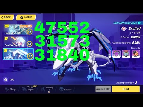 Honkai Impact 3 Exalted MA Top 100 - SSS False God Otto, Deathly Doom, Benares [110965] (8/11/2022)