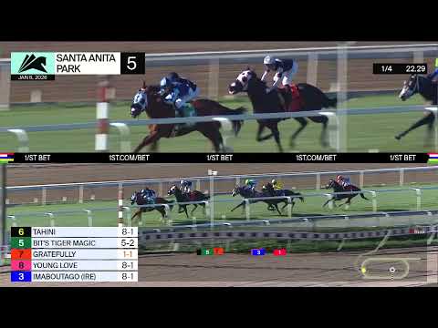 Gratefully wins Race 5 on Thursday, January 8 at Santa Anita Park