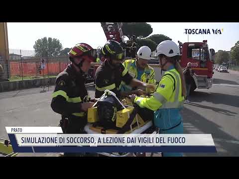 2022-10-14 PRATO - SIMULAZIONE DI SOCCORSO, A LEZIONE DAI VIGILI DEL FUOCO