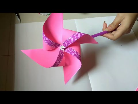 How to make Windmill by using Paper that Spins.....Easy method Video