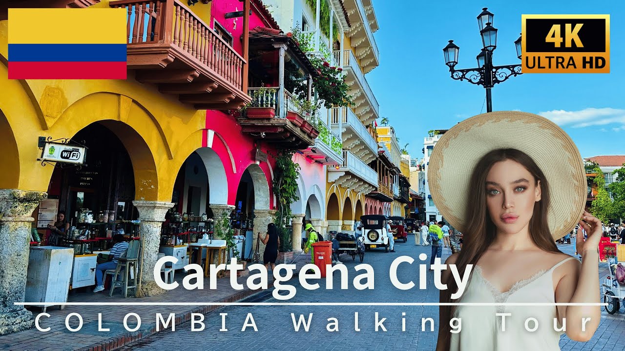 Immersive street-level walking tour through Cartagena Getsemani, Colombia, showcasing authentic urban landscapes, local architecture, and the vibrant atmosphere of the city's neighborhoods