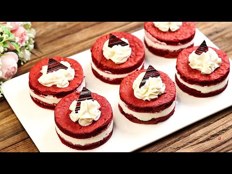 Red velvet mini cakes /make these tiny cakes in 15 minutes and impress everyone 👌