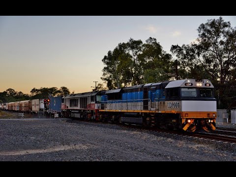 LDP001+CSR007 motor along with 3MB9 Melbourne to Brisbane SCT Logistics freight near Seymour, Vic.