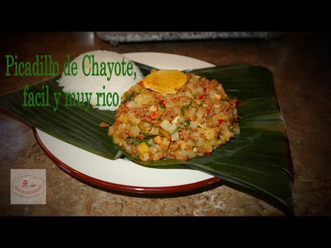 Picadillo de Chayote, recetas fácil de preparar.